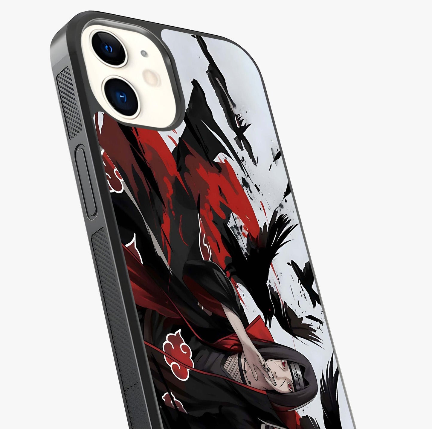 Crimson Crow Illusion Glass Case captured at a warm angle highlighting gloss, texture and premium glass finish.