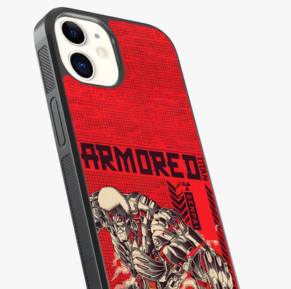 Crimson Mecha Titan Glass Case captured at a warm angle highlighting gloss, texture and premium glass finish.