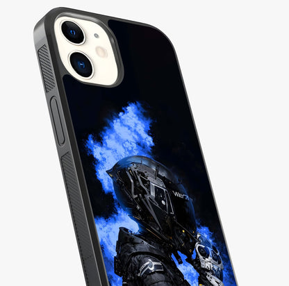 Cyber Sentinel Protocol Glass Case captured at a warm angle highlighting gloss, texture and premium glass finish.