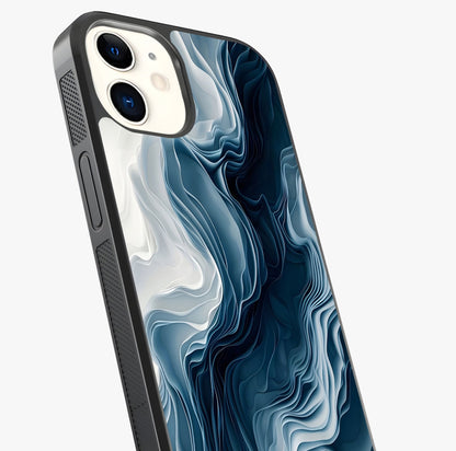 Ethereal Paper Marble Glass Case captured at a warm angle highlighting gloss, texture and premium glass finish.