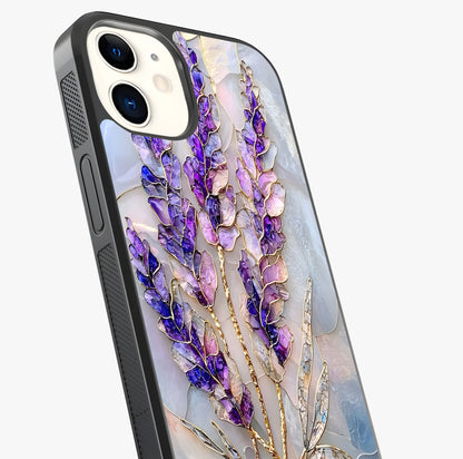 Lavender Dream Glow Glass Case captured at a warm angle highlighting gloss, texture and premium glass finish.