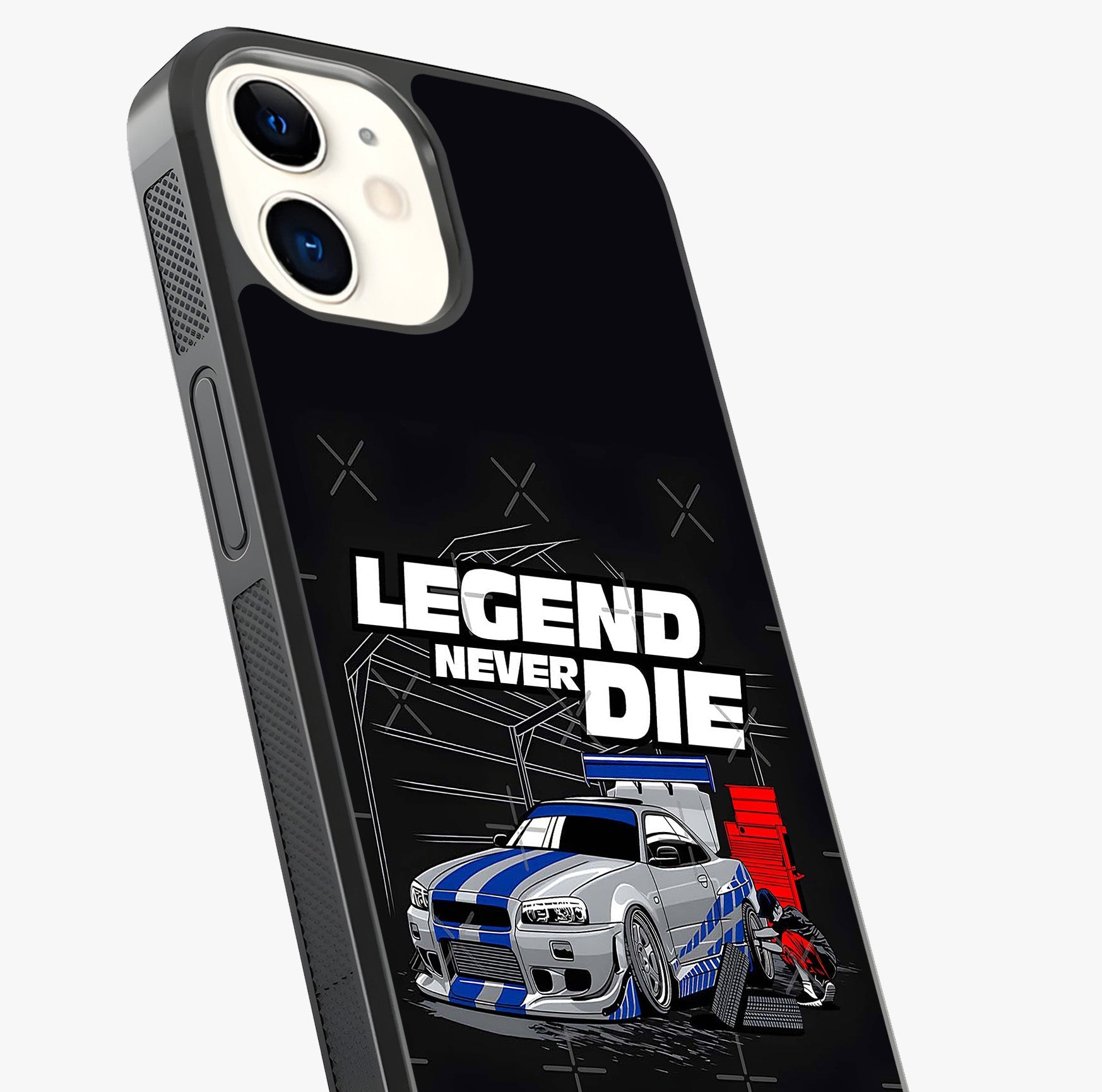Midnight Racing Legacy Glass Case captured at a warm angle highlighting gloss, texture and premium glass finish.