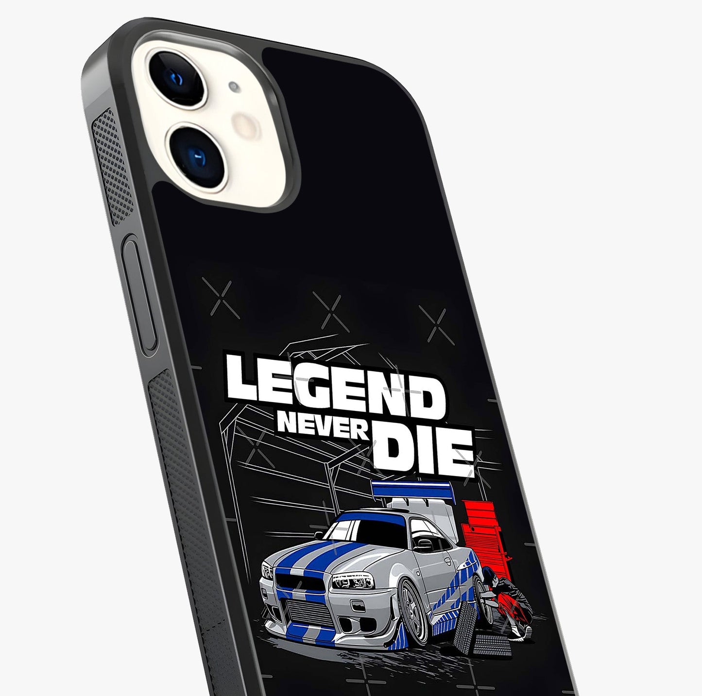 Midnight Racing Legacy Glass Case captured at a warm angle highlighting gloss, texture and premium glass finish.