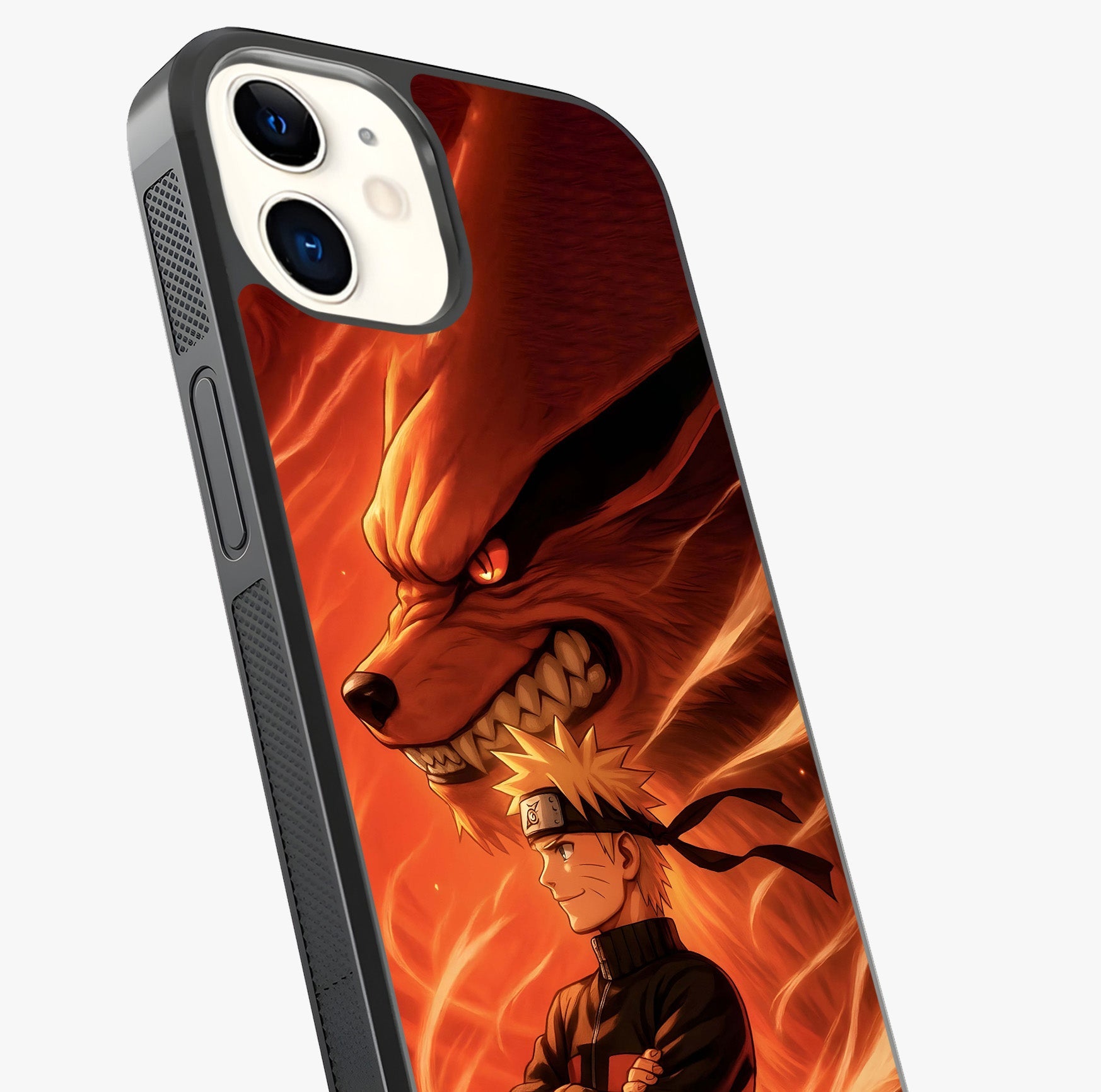 Nine Tails Legacy Glass Case captured at a warm angle highlighting gloss, texture and premium glass finish.