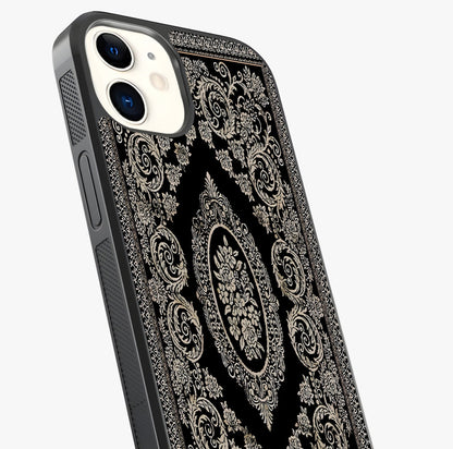 Noir Bloom Elegance Glass Case captured at a warm angle highlighting gloss, texture and premium glass finish.
