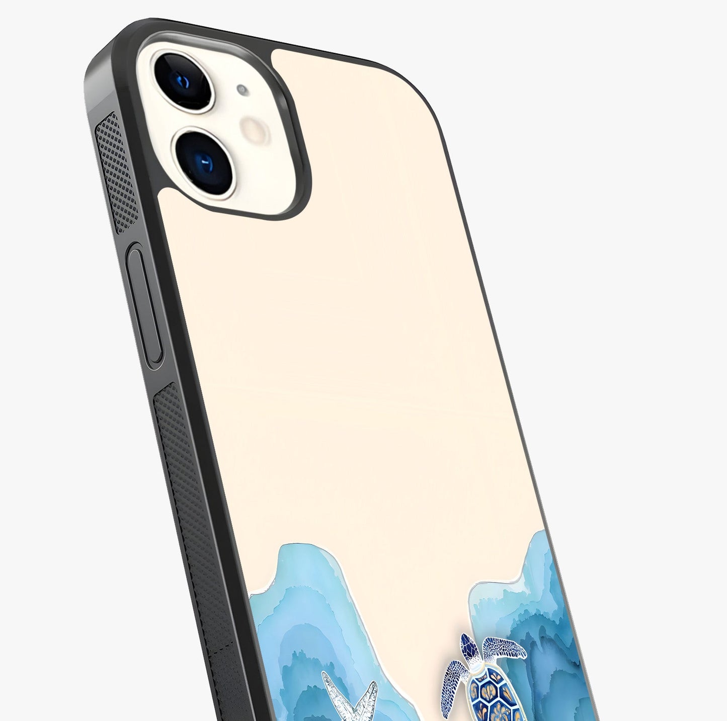 Ocean Drift Turtle Glass Case captured at a warm angle highlighting gloss, texture and premium glass finish.