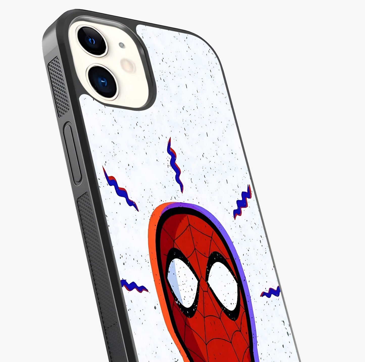 Omg Spiderman Glass Case captured at a warm angle highlighting gloss, texture and premium glass finish.