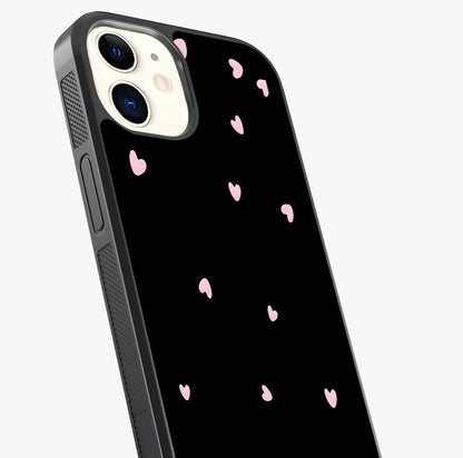 Pink Love Drops Glass Case captured at a warm angle highlighting gloss, texture and premium glass finish.