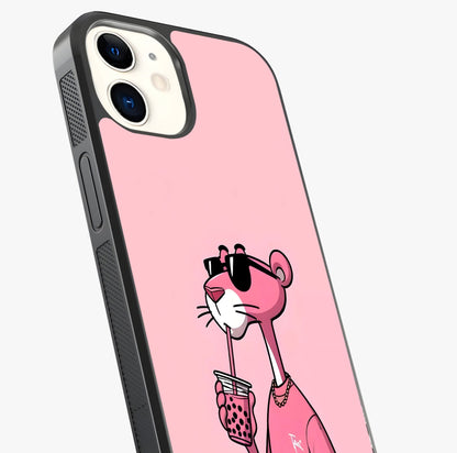 Pink Panther Glass Case captured at a warm angle highlighting gloss, texture and premium glass finish.