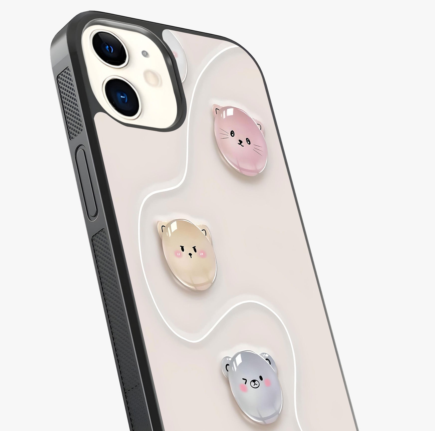 Puffy Face Parade Glass Case captured at a warm angle highlighting gloss, texture and premium glass finish.