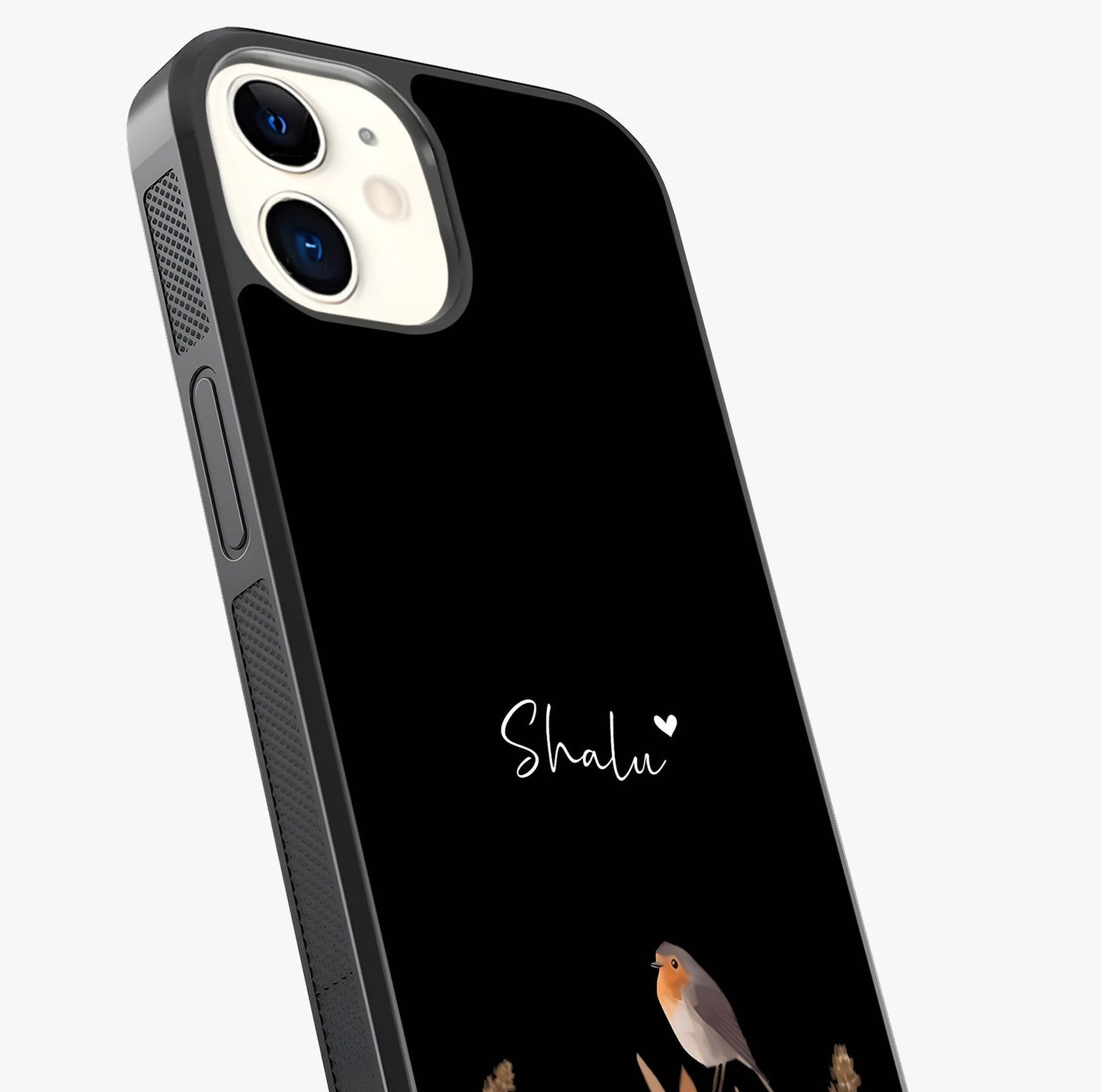Quiet Garden Tune Custom Name Glass Case captured at a warm angle highlighting gloss, texture and premium glass finish.