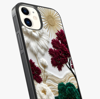 Radiant Bloom Elegance Glass Case captured at a warm angle highlighting gloss, texture and premium glass finish.