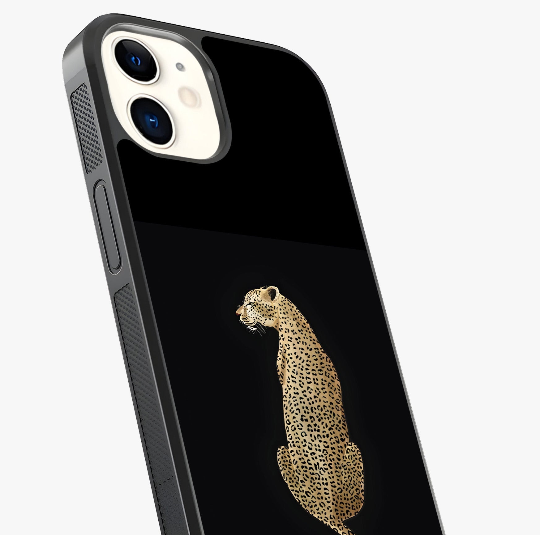 Regal Leopard Glass Case captured at a warm angle highlighting gloss, texture and premium glass finish.