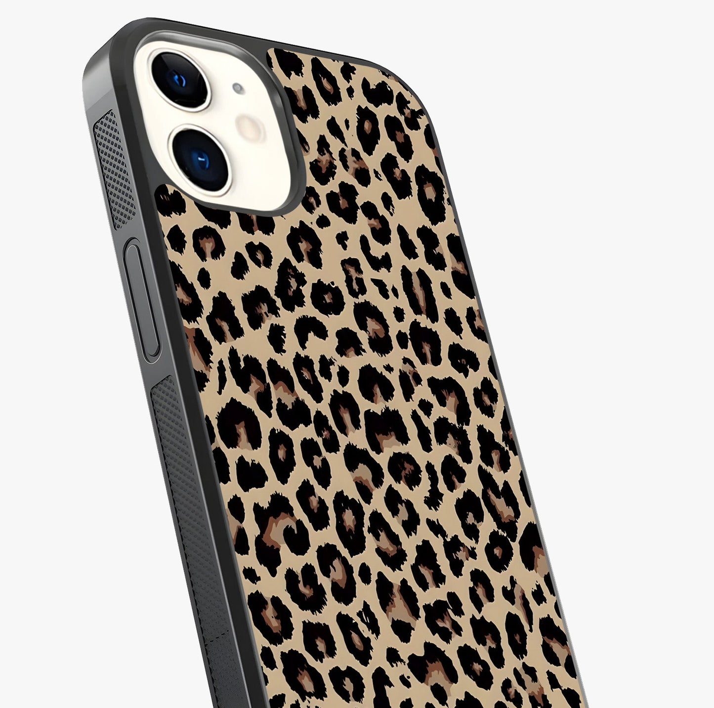 Savage Chic Pattern Glass Case captured at a warm angle highlighting gloss, texture and premium glass finish.