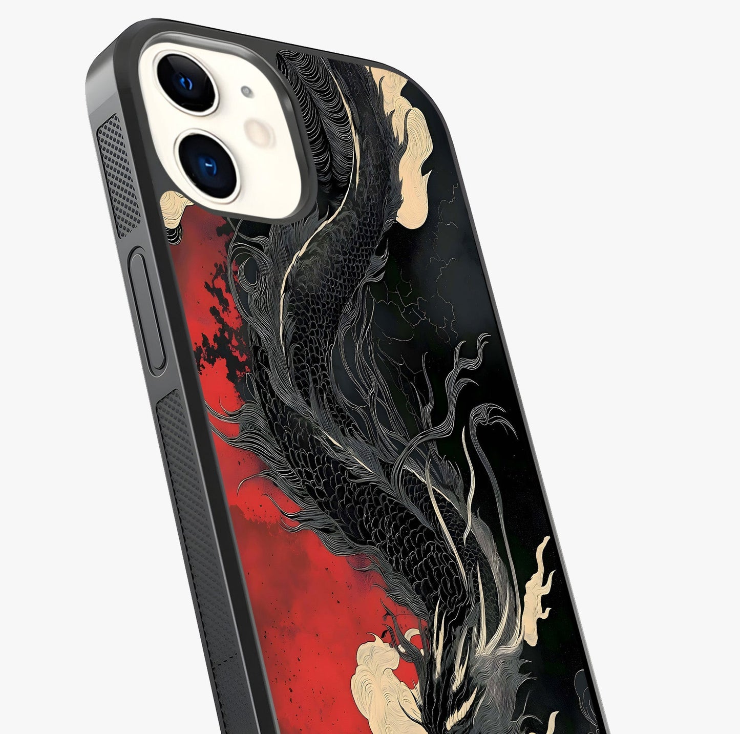 Shadow Dragon Fury Glass Case captured at a warm angle highlighting gloss, texture and premium glass finish.