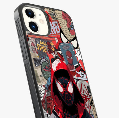 Spider Collage Street Glass Case captured at a warm angle highlighting gloss, texture and premium glass finish.