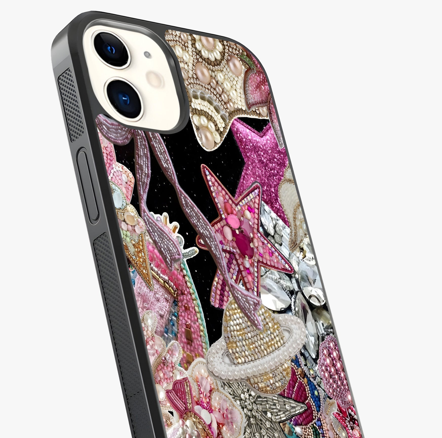 Starlit Jewel Dream Glass Case captured at a warm angle highlighting gloss, texture and premium glass finish.