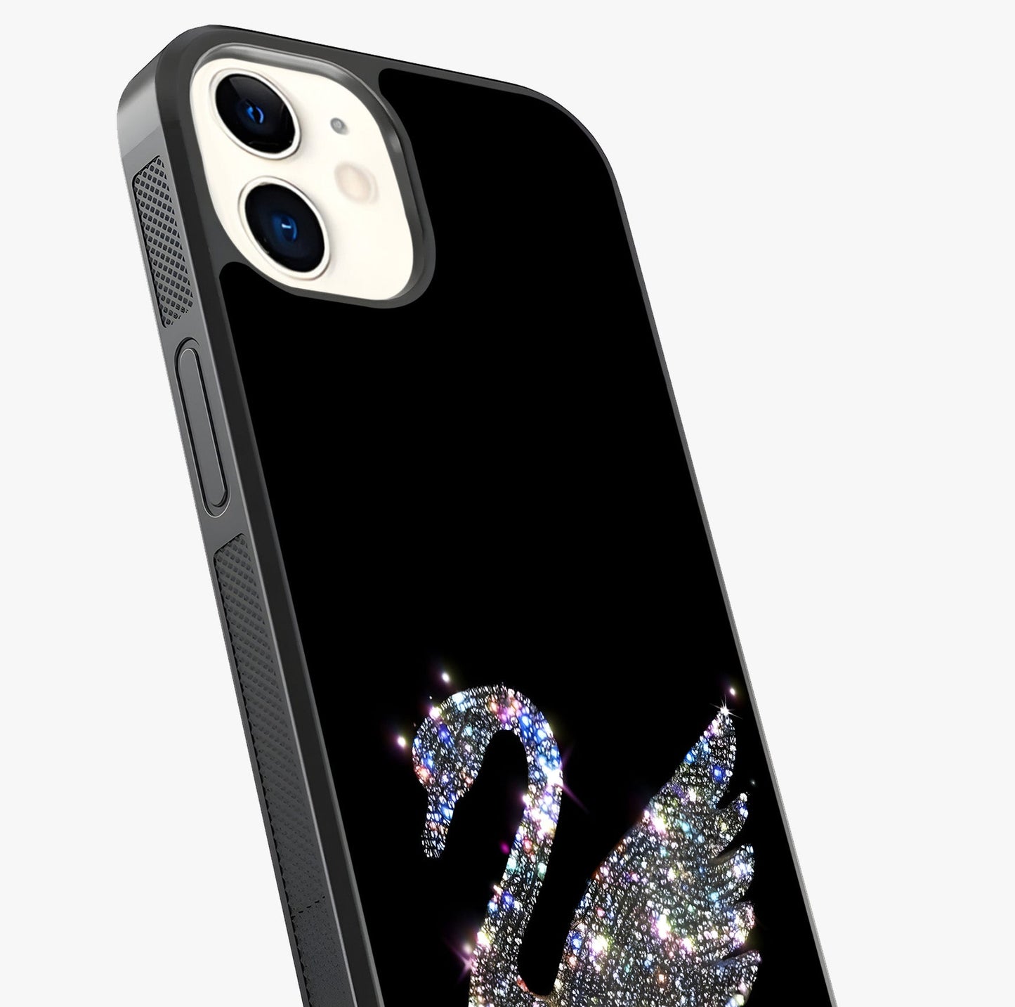 Starlit Swan Grace Glass Case captured at a warm angle highlighting gloss, texture and premium glass finish.