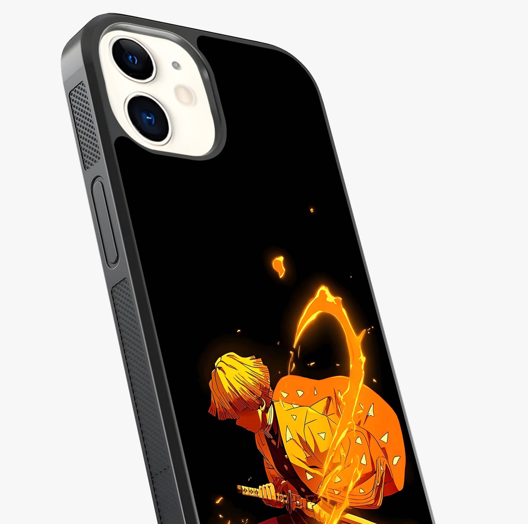Thunder Flame Execution Glass Case captured at a warm angle highlighting gloss, texture and premium glass finish.