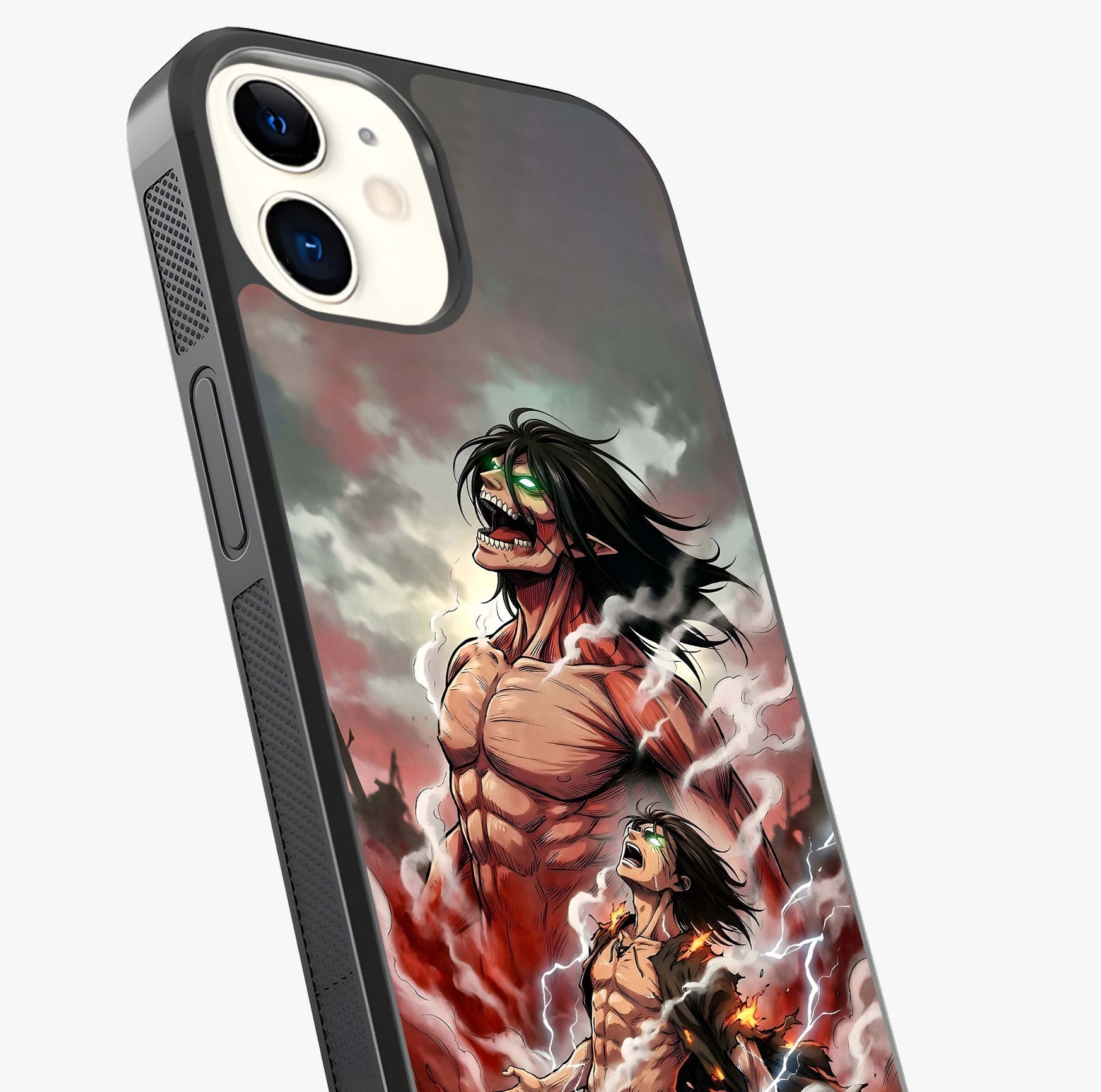 Titan Awakening Fury Glass Case captured at a warm angle highlighting gloss, texture and premium glass finish.