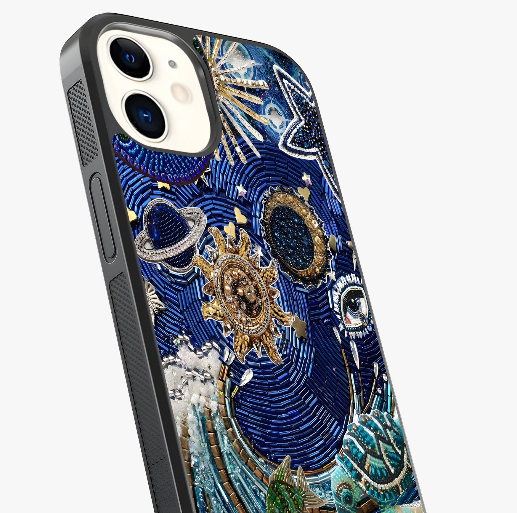 Universe Underwater Spark Glass Case captured at a warm angle highlighting gloss, texture and premium glass finish.