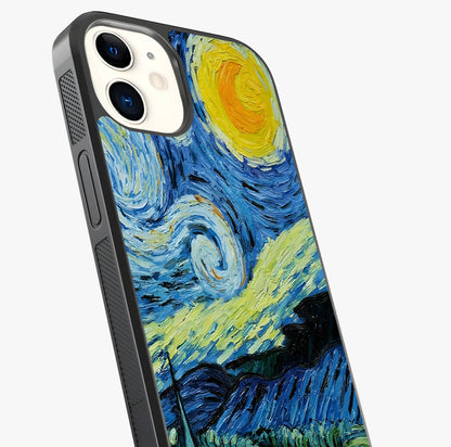 Van Gogh Art Glass Case captured at a warm angle highlighting gloss, texture and premium glass finish.