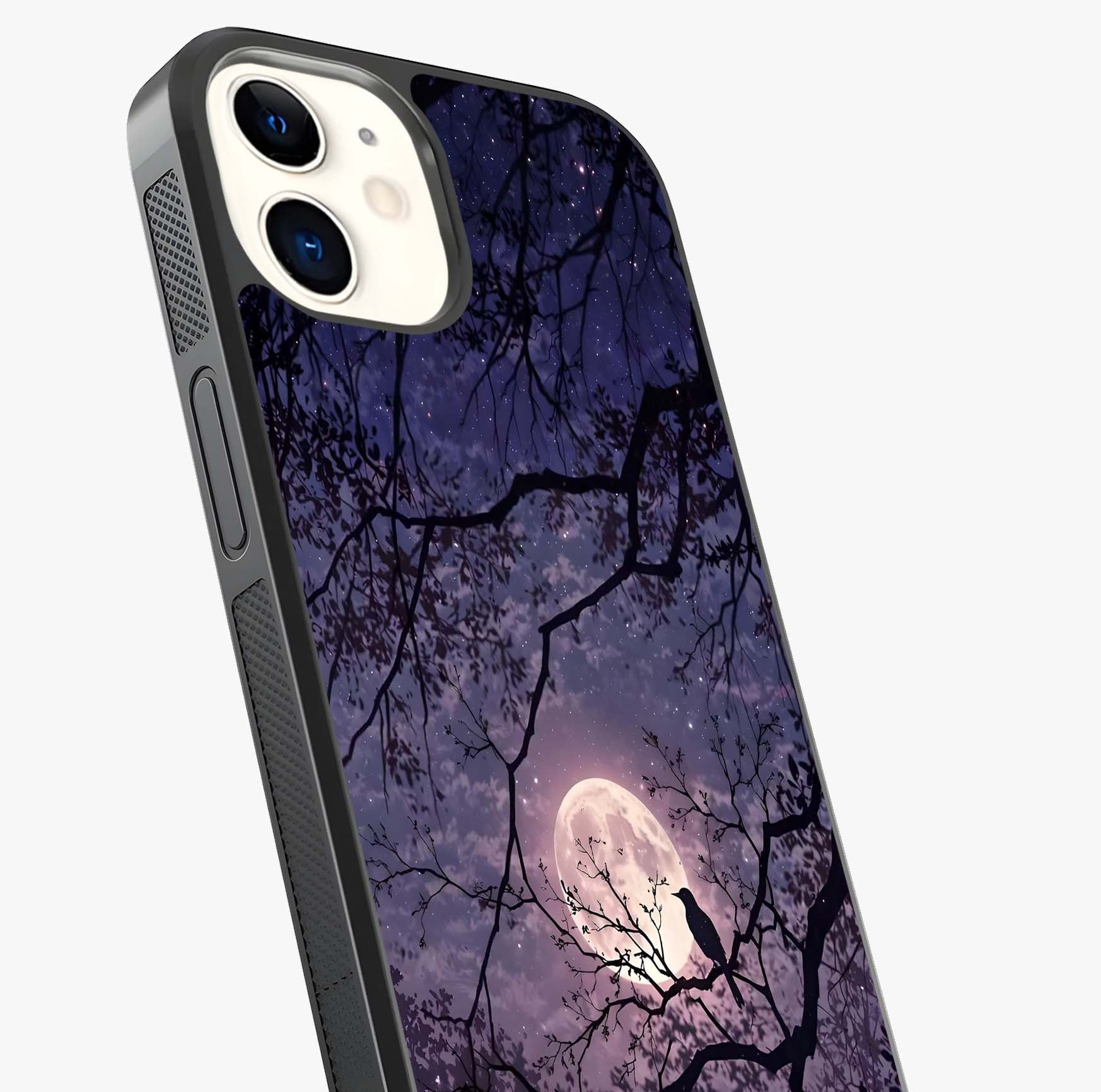 Whispering Moon Silence Glass Case captured at a warm angle highlighting gloss, texture and premium glass finish.