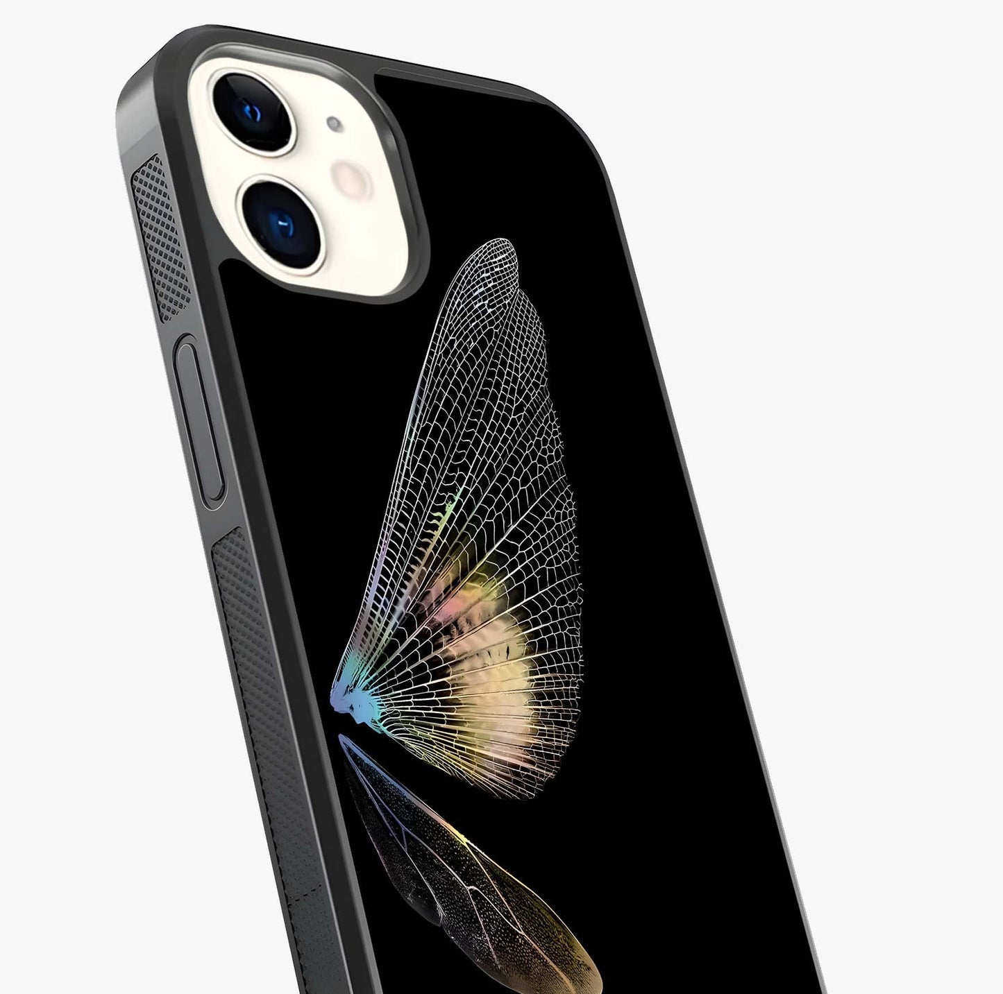 Whispers Of Wings Glass Case captured at a warm angle highlighting gloss, texture and premium glass finish.