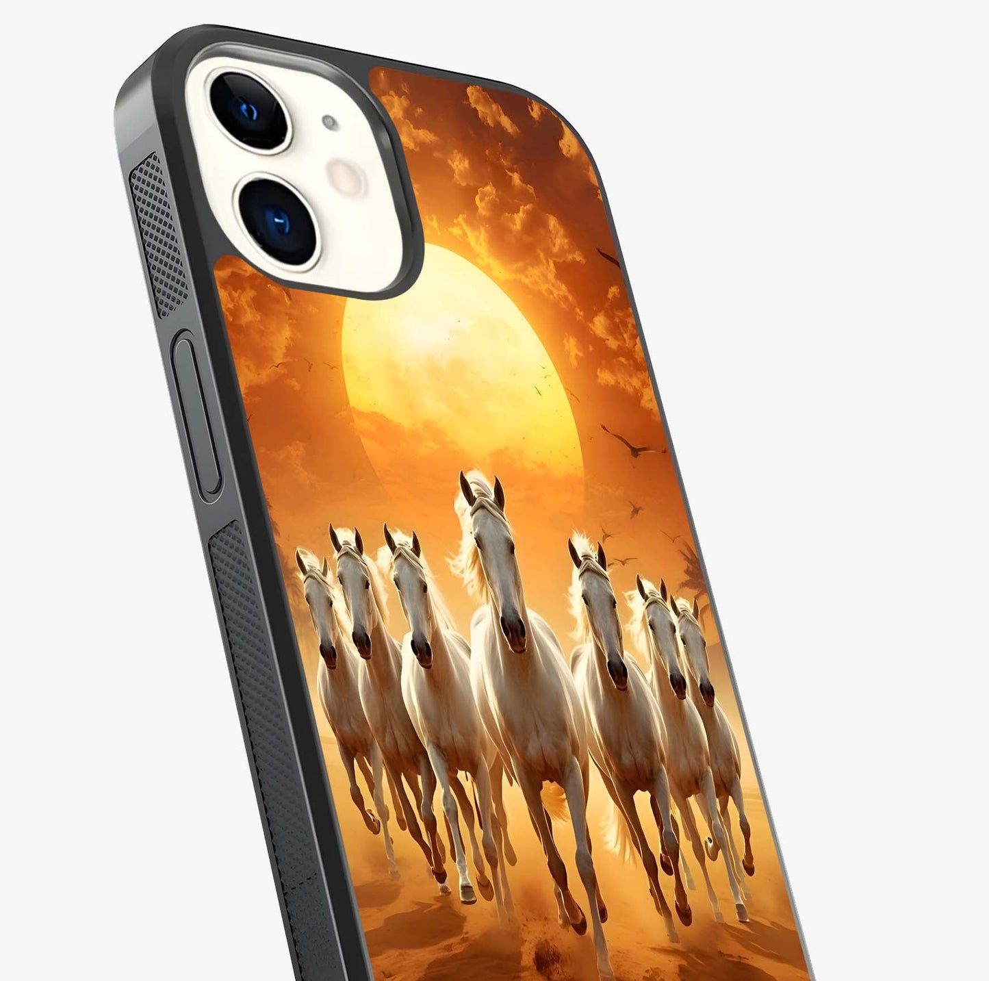 Wild Sunset Majesty Glass Case captured at a warm angle highlighting gloss, texture and premium glass finish.