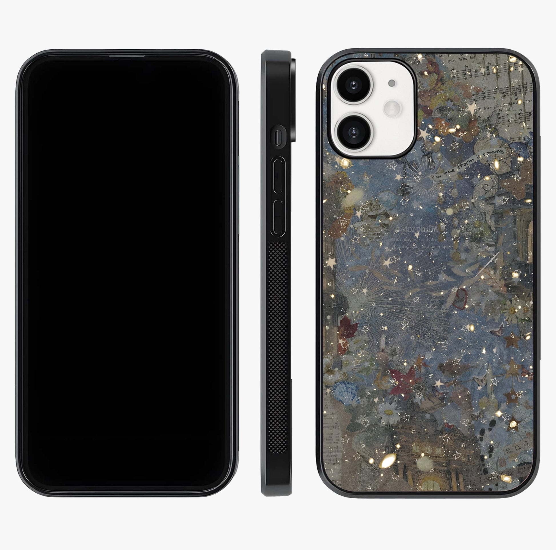 Aesthetic Astrolophia Glass Case displayed upright for full design visibility and premium finish.