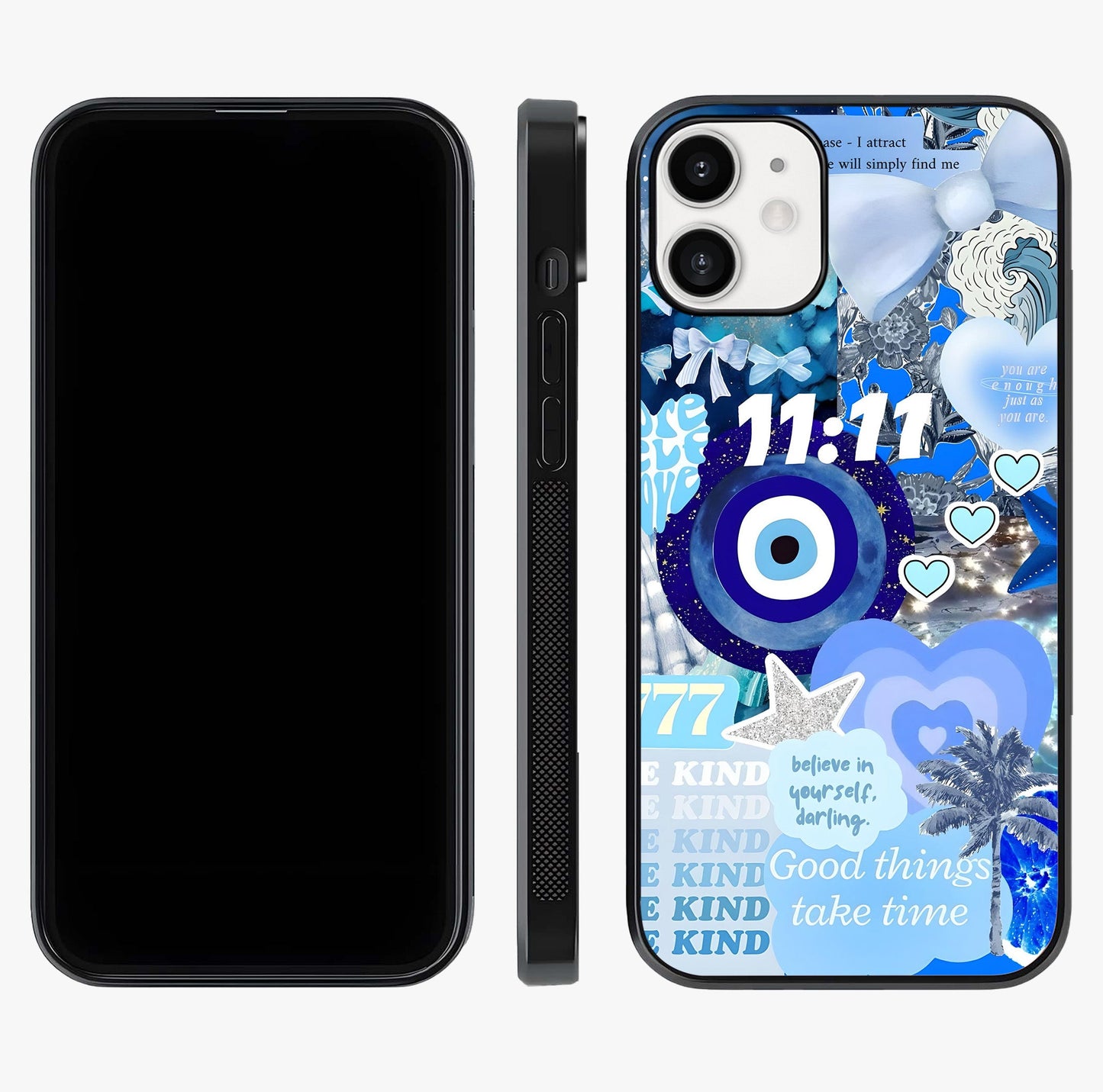 Aesthetic Be Kind Eye Glass Case displayed upright for full design visibility and premium finish.
