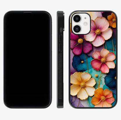 Artlyn Grace Flower Pattern Glass Case displayed upright for full design visibility and premium finish.