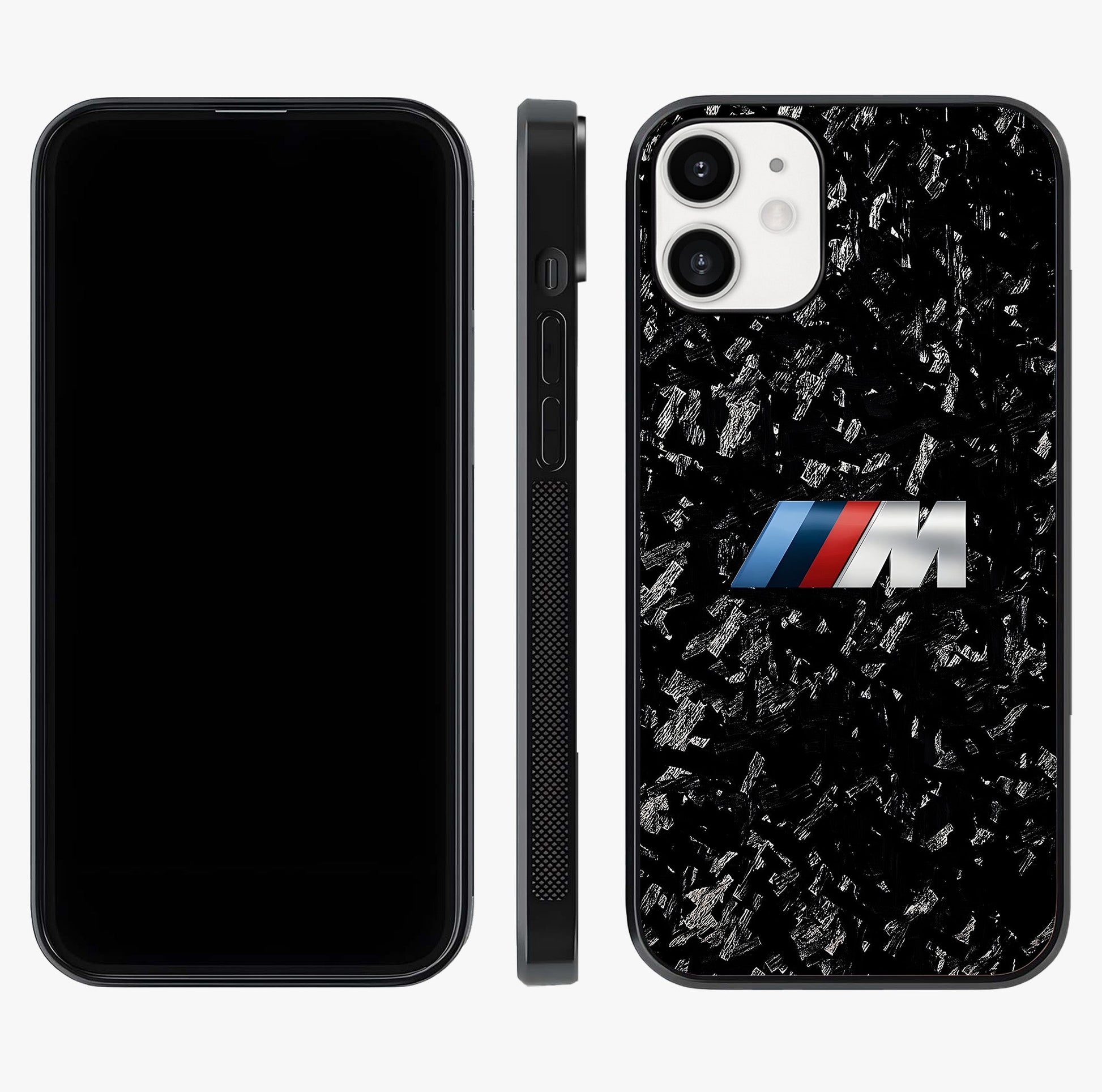 Carbon Speed Mark Glass Case displayed upright for full design visibility and premium finish.