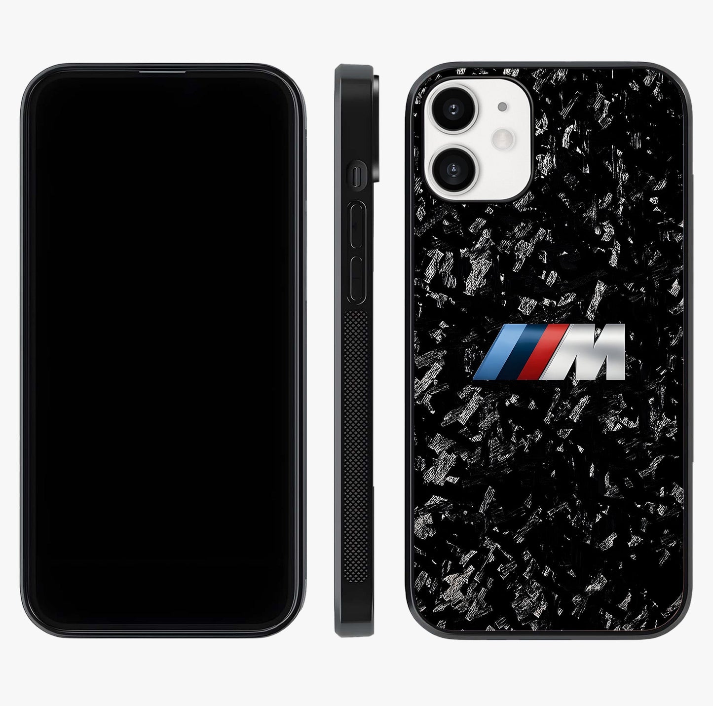 Carbon Speed Mark Glass Case displayed upright for full design visibility and premium finish.