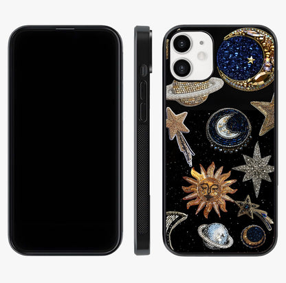 Celestial Gem Constellations Glass Case displayed upright for full design visibility and premium finish.