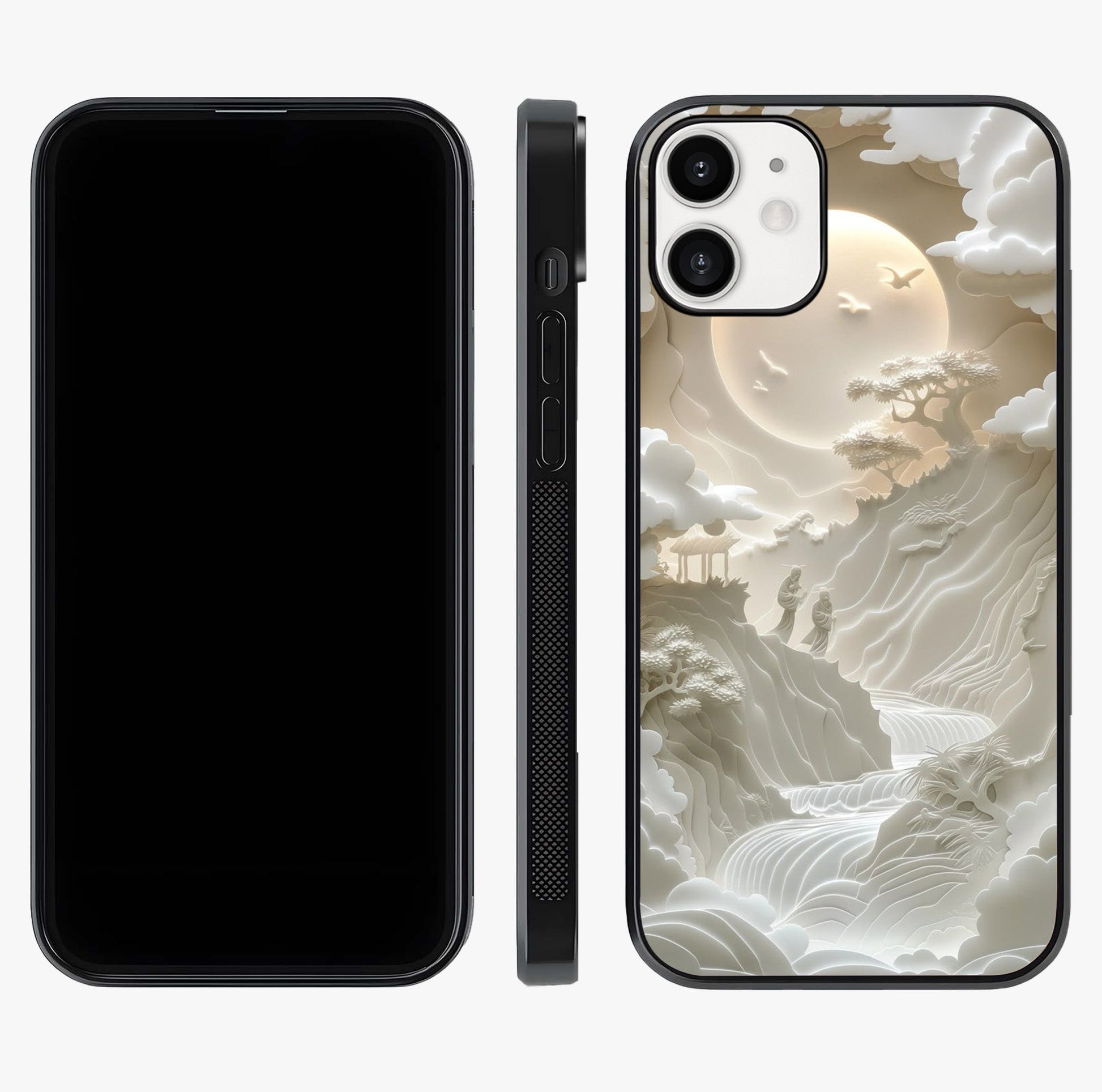 Celestial Origami Glass Case displayed upright for full design visibility and premium finish.