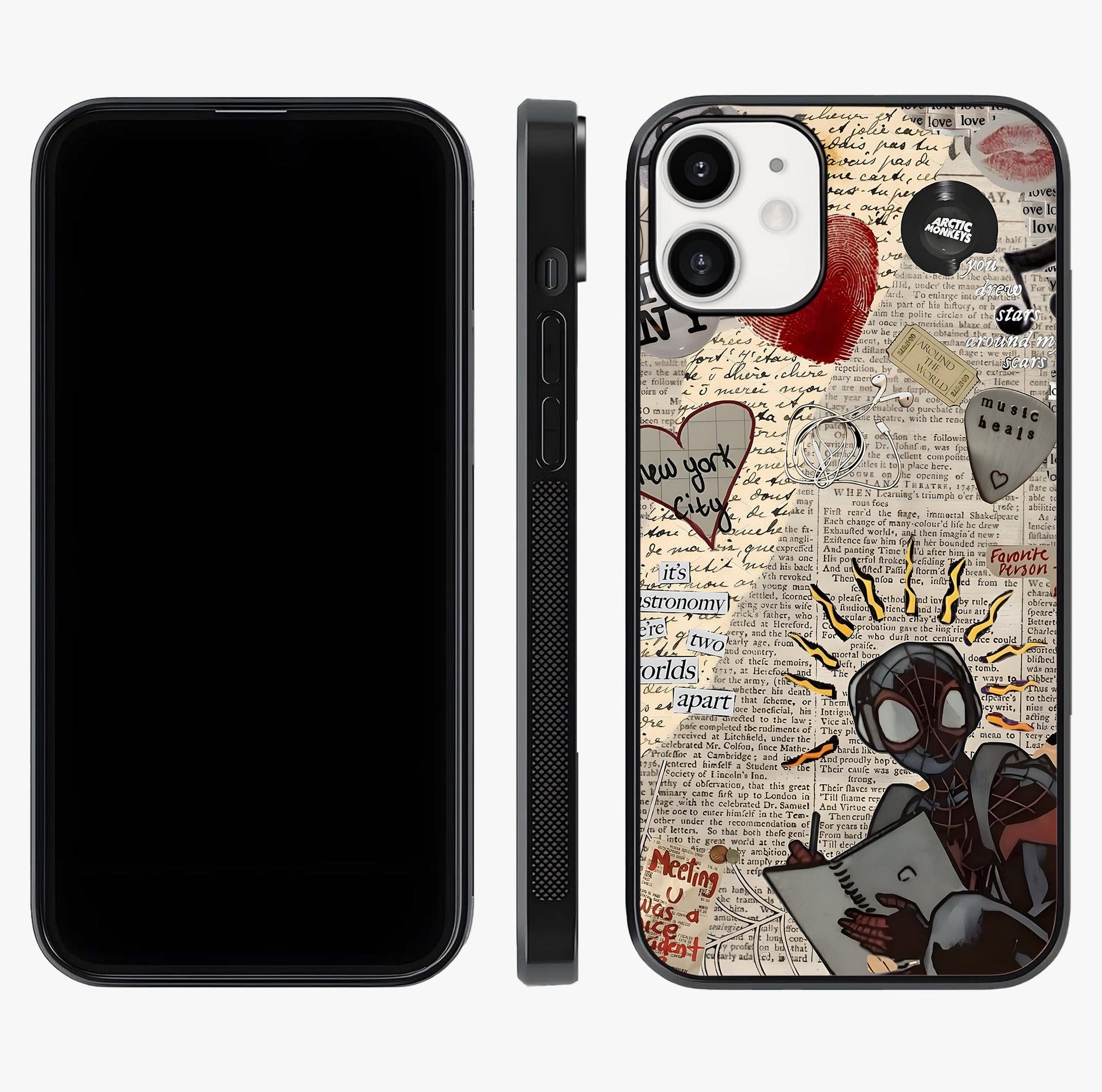 City Dream Sketch Glass Case displayed upright for full design visibility and premium finish.