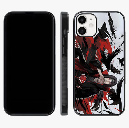 Crimson Crow Illusion Glass Case displayed upright for full design visibility and premium finish.