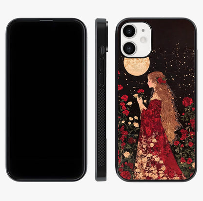 Crimson Dreams Glass Case displayed upright for full design visibility and premium finish.