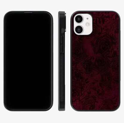 Crimson Fade Flow Glass Case displayed upright for full design visibility and premium finish.