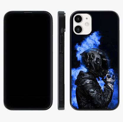 Cyber Sentinel Protocol Glass Case displayed upright for full design visibility and premium finish.
