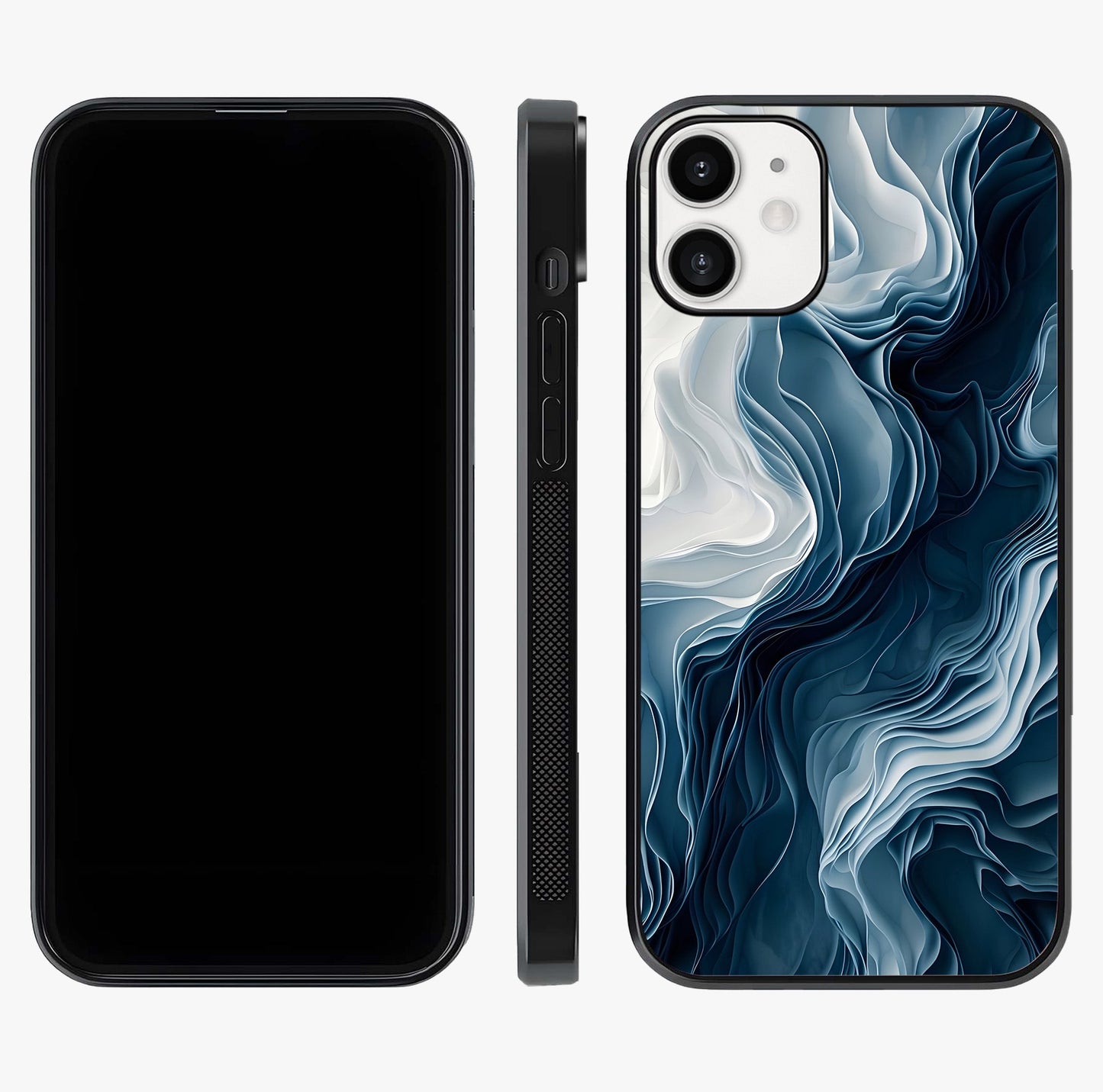 Ethereal Paper Marble Glass Case displayed upright for full design visibility and premium finish.