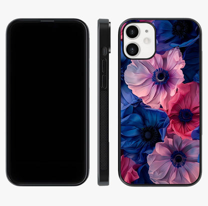 Flower Paper Art Pattern Glass Case displayed upright for full design visibility and premium finish.