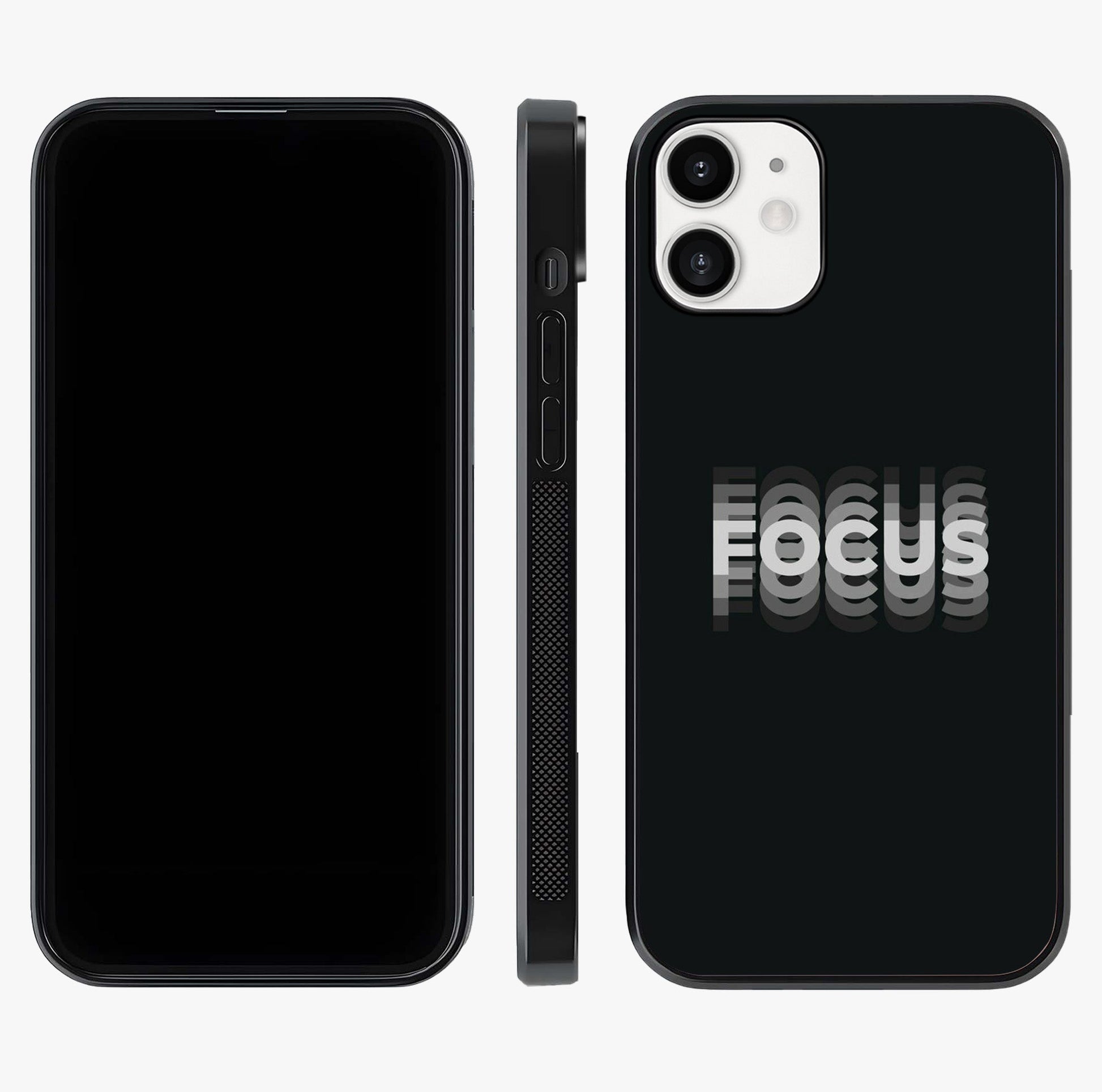 Focus Mode On Glass Case displayed upright for full design visibility and premium finish.
