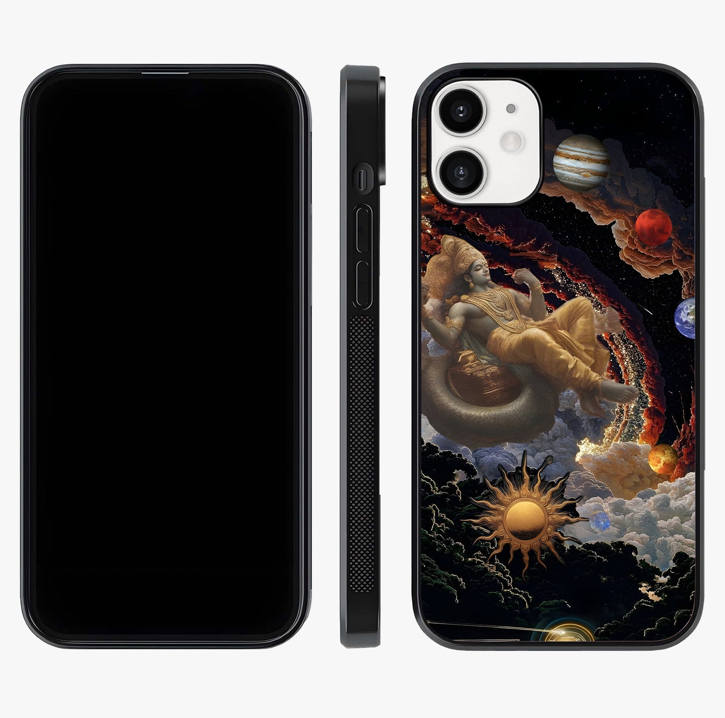 Galactic Divine God Glass Case displayed upright for full design visibility and premium finish.