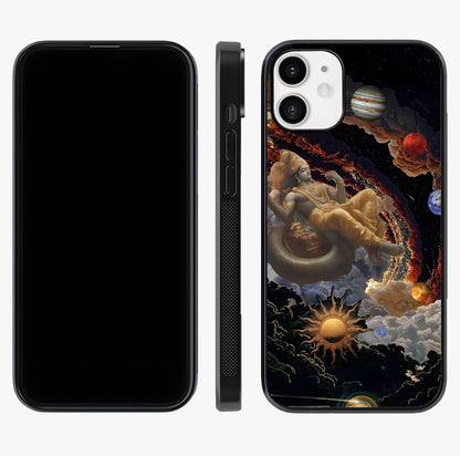 Galactic Divine God Glass Case displayed upright for full design visibility and premium finish.