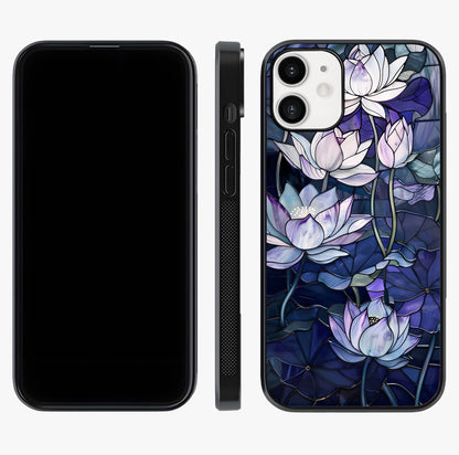 Gloss Petal Rush Glass Case displayed upright for full design visibility and premium finish.