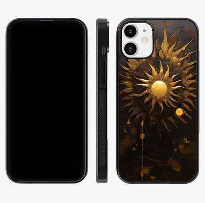Golden Sun Majesty Glass Case displayed upright for full design visibility and premium finish.
