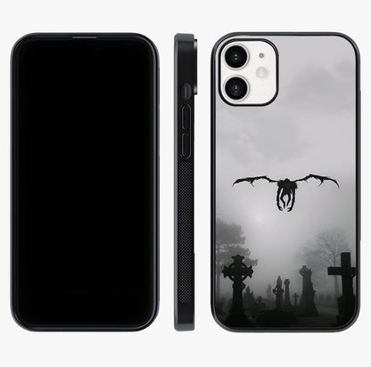Graveyard Shadow Descent Glass Case displayed upright for full design visibility and premium finish.