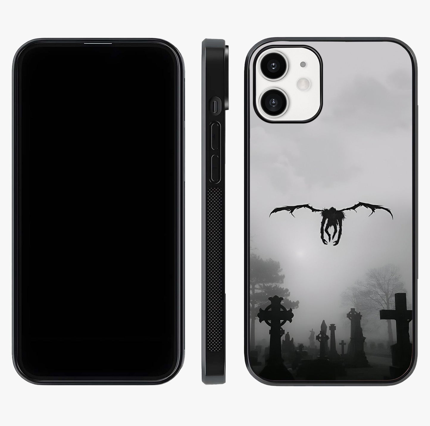 Graveyard Shadow Descent Glass Case displayed upright for full design visibility and premium finish.